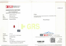 Load image into Gallery viewer, Natural Ruby No Heat Mozambique 2.77 cts Pear by SR-Takat