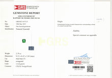 Load image into Gallery viewer, Natural Zambia No-Oil Emerald 2.80 cts Oct by SR-Takat