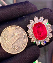 Load image into Gallery viewer, Magnificient Pigeon Blood No Heat Mozambique 10.04 cts Ruby Ring by SR-Takat