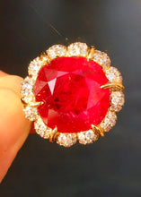 Load image into Gallery viewer, Magnificient Pigeon Blood No Heat Mozambique 10.28 cts Ruby Ring by SR-Takat