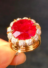 Load image into Gallery viewer, Magnificient Pigeon Blood No Heat Mozambique 10.28 cts Ruby Ring by SR-Takat