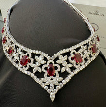 Load image into Gallery viewer, Natural Burmese Gubelin Pigeon Blood Ruby & Diamond 18k Gold Necklace 42.04 cts by SR-Takat