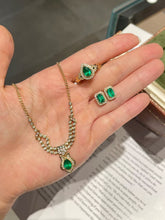 Load image into Gallery viewer, Magnificient Vivid Green Natural Emerald set of Pendant, Earring & Ring by SR-Takat