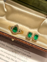 Load image into Gallery viewer, Magnificient Vivid Green Natural Emerald set of Pendant, Earring & Ring by SR-Takat