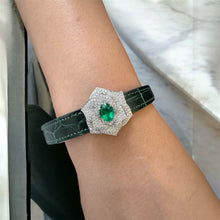Load image into Gallery viewer, Magnificent Natural Emerald Diamond 18k Gold look-alike watch by SR-Takat