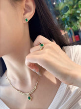 Load image into Gallery viewer, Magnificient Vivid Green Natural Emerald set of Pendant, Earring & Ring by SR-Takat