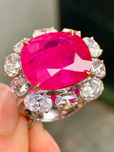 Load image into Gallery viewer, Magnificient Pigeon Blood No Heat Mozambique 14.24 cts Ruby Ring by SR-Takat