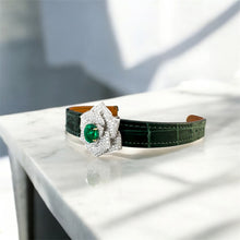 Load image into Gallery viewer, Magnificent Natural Emerald Diamond 18k Gold look-alike watch by SR-Takat