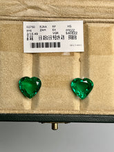 Load image into Gallery viewer, Natural Zambia Insg Emerald 15.49 cts Heart pair by SR-Takat
