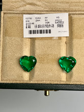Load image into Gallery viewer, Natural Zambia Insg Emerald 15.49 cts Heart pair by SR-Takat