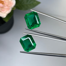 Load image into Gallery viewer, Natural Zambia Minor Emerald 25.78 cts Octagon pair by SR-Takat