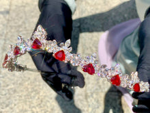 Load image into Gallery viewer, Magnificient Pigeon Blood No Heat Mozambique 3 cts each total of 27.59 cts Ruby necklace & crown combination by SR-Takat