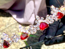 Load image into Gallery viewer, Magnificient Pigeon Blood No Heat Mozambique 3 cts each total of 27.59 cts Ruby necklace & crown combination by SR-Takat