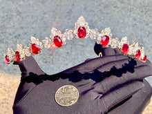 Load image into Gallery viewer, Magnificient Pigeon Blood No Heat Mozambique 3 cts each total of 27.86 cts Ruby necklace & crown combination by SR-Takat