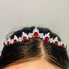 Load image into Gallery viewer, Magnificient Pigeon Blood No Heat Mozambique 3 cts each total of 27.90 cts Ruby necklace & crown combination by SR-Takat