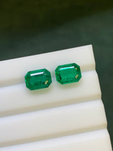 Load image into Gallery viewer, Natural Zambia Minor Emerald 6.65 cts Octagon pair by SR-Takat