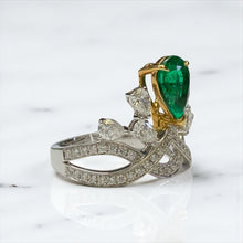 Load image into Gallery viewer, Grand Emerald Diamond 18k Platinum Ring by SR-Takat