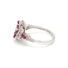 Load image into Gallery viewer, Beautiful 18K White Gold Ring With Ruby and Diamonds