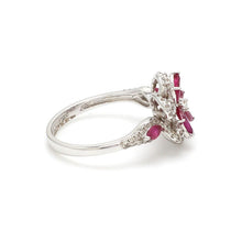 Load image into Gallery viewer, Beautiful 18K White Gold Ring With Ruby and Diamonds