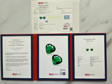 Load image into Gallery viewer, Natural Zambia Minor Emerald 33.72 cts Heart pair by SR-Takat
