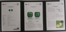 Load image into Gallery viewer, Natural Zambia Minor Emerald 11.95 cts Octagon pair &amp; 45.38 Pear pair by SR-Takat
