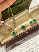 Load image into Gallery viewer, Magnificient Vivid Green Natural Emerald set of Pendant, Earring &amp; Ring by SR-Takat

