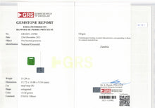 Load image into Gallery viewer, Natural Zambia Minor Emerald 29.40 cts Octagon pair by SR-Takat
