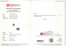 Load image into Gallery viewer, Natural Zambia No-Oil Emerald 2.26 cts Oval by SR-Takat
