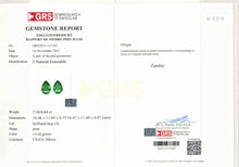 Load image into Gallery viewer, Natural Zambia Minor Emerald 13.84 cts Pear pair by SR-Takat
