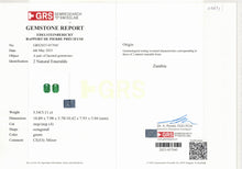 Load image into Gallery viewer, Natural Zambia Minor Emerald 6.65 cts Octagon pair by SR-Takat
