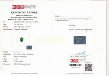 Load image into Gallery viewer, Natural Zambia Insig Emerald 4.51 cts Oval by SR-Takat
