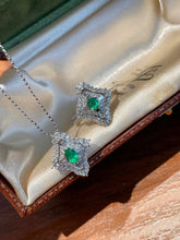 Load image into Gallery viewer, Magnificient Vivid Green Natural Emerald &amp; Diamond set of Pendant, Earring &amp; Ring by SR-Takat
