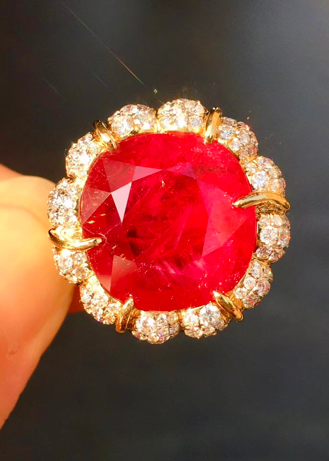 Magnificient Pigeon Blood No Heat Mozambique 10.28 cts Ruby Ring by SR-Takat