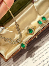 Load image into Gallery viewer, Magnificient Vivid Green Natural Emerald set of Pendant, Earring &amp; Ring by SR-Takat
