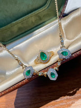 Load image into Gallery viewer, Brand New Zambia Vivid Green Natural Emerald set of Pendant, Ring by SR-Takat
