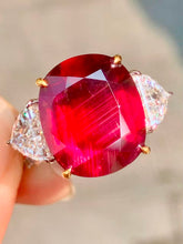 Load image into Gallery viewer, Magnificient Pigeon Blood No Heat Mozambique 12.40 cts Ruby Ring by SR-Takat
