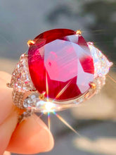 Load image into Gallery viewer, Magnificient Pigeon Blood No Heat Mozambique 12.40 cts Ruby Ring by SR-Takat
