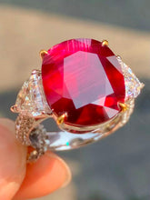 Load image into Gallery viewer, Magnificient Pigeon Blood No Heat Mozambique 12.40 cts Ruby Ring by SR-Takat
