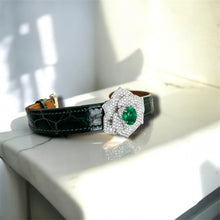 Load image into Gallery viewer, Magnificent Natural Emerald Diamond 18k Gold look-alike watch by SR-Takat
