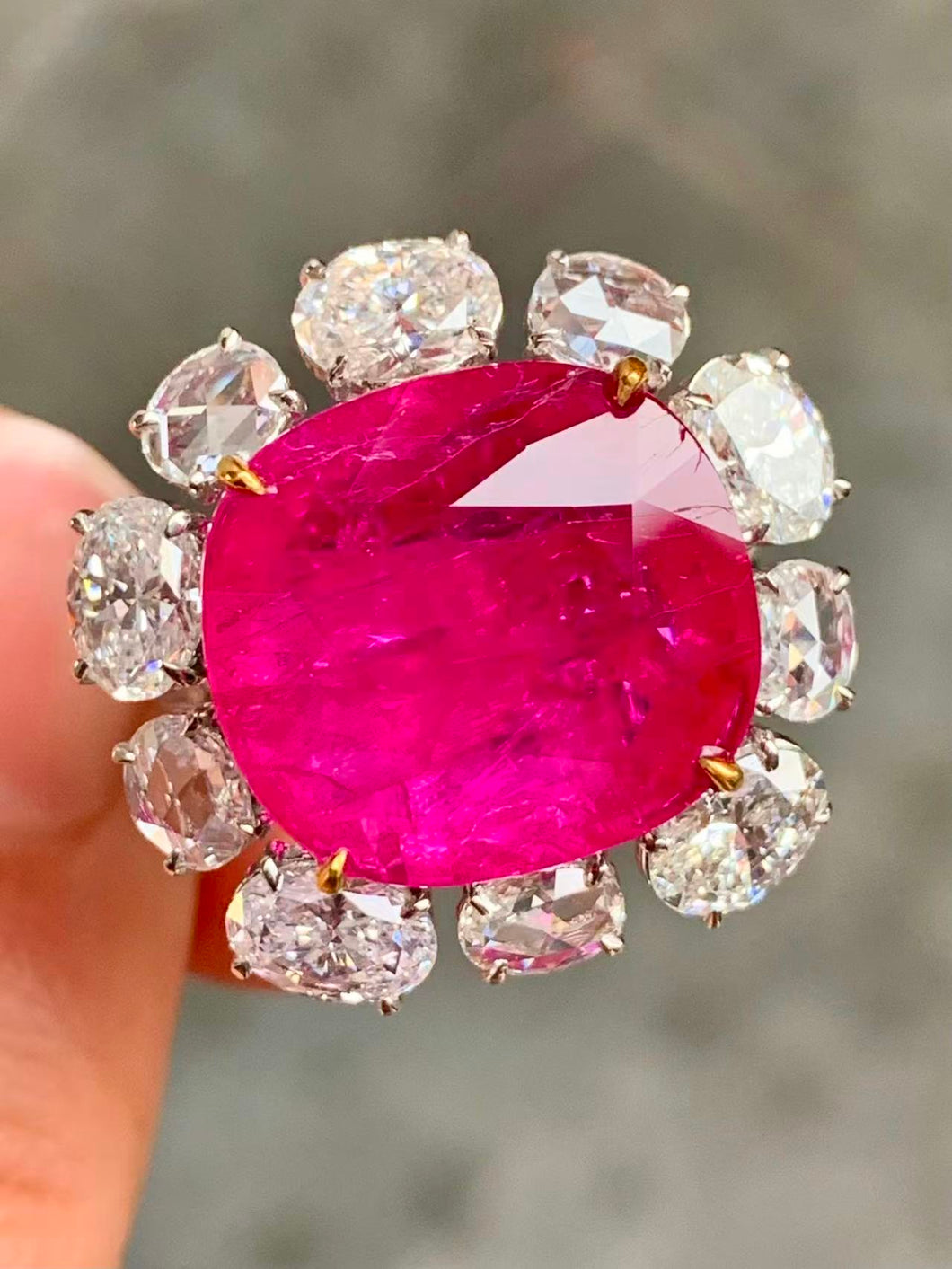 Magnificient Pigeon Blood No Heat Mozambique 14.24 cts Ruby Ring by SR-Takat