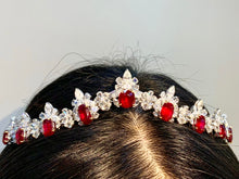 Load image into Gallery viewer, Magnificient Pigeon Blood No Heat Mozambique 3 cts each total of 27.50 cts Ruby necklace &amp; crown combination by SR-Takat
