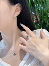 Load image into Gallery viewer, Magnificient Vivid Green Natural Emerald &amp; Diamond set of Pendant, Earring &amp; Ring by SR-Takat
