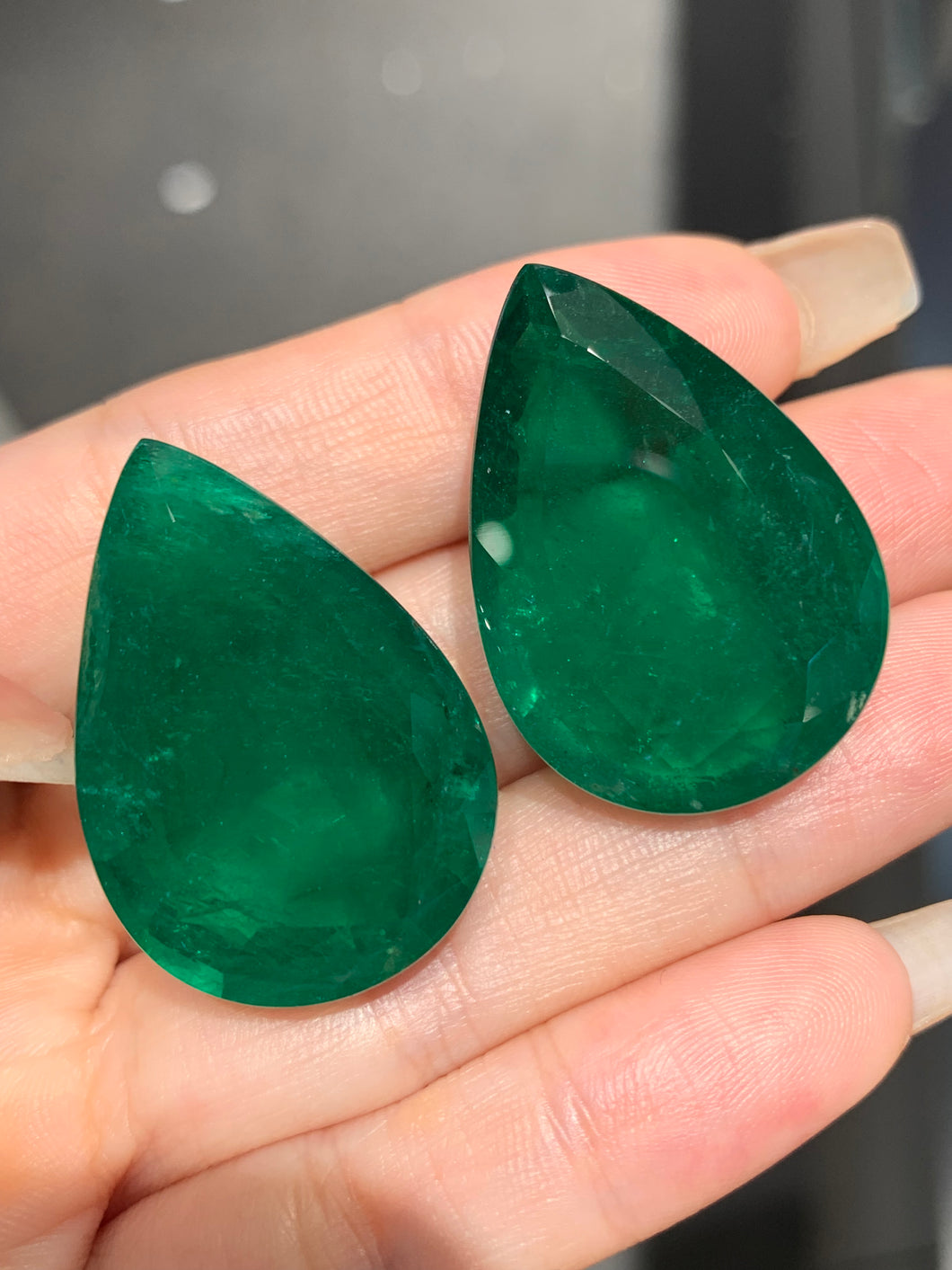 Natural Zambian Emerald 84.58 cts Pear Pair by SR-Takat