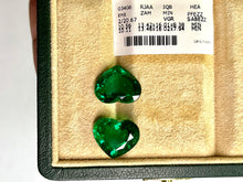 Load image into Gallery viewer, Natural Zambia  Min Emerald 20.67 cts Heart pair by SR-Takat

