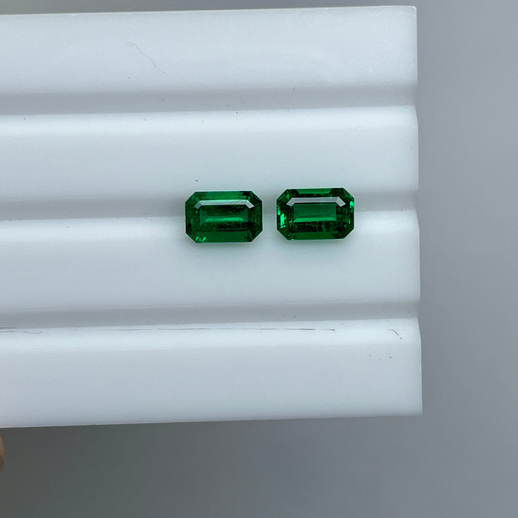 Natural Zambia No Oil Emerald 3.06 cts Octagon pair by SR-Takat