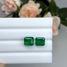 Load image into Gallery viewer, Natural Zambia No oil/Insig Emerald 7.24 cts Octagon pair by SR-Takat
