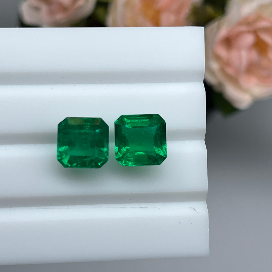 Natural Zambia Minor/Insig Emerald 10.19 cts Octagon pair by SR-Takat