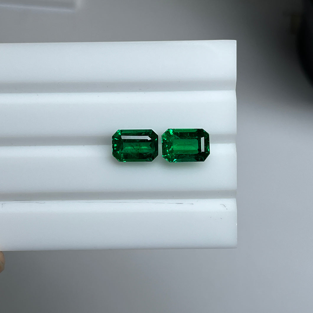 Natural Zambia Minor Emerald 5.91 cts Octagon pair by SR-Takat