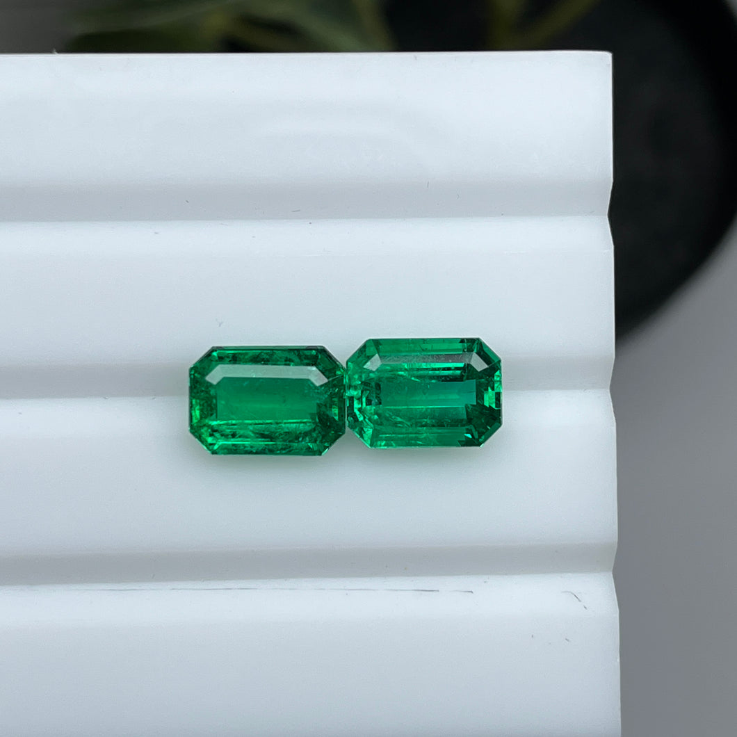 Natural Zambia Minor/Min to Mod Emerald 5.25 cts Octagon pair by SR-Takat
