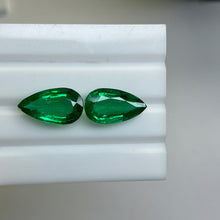 Load image into Gallery viewer, Natural Zambia Minor Emerald 15.03 cts Pear pair by SR-Takat
